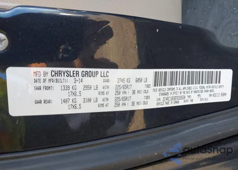 2014 Chrysler Town & Country Touring from USA, damaged, VIN 2C4RC1BG9ER332630